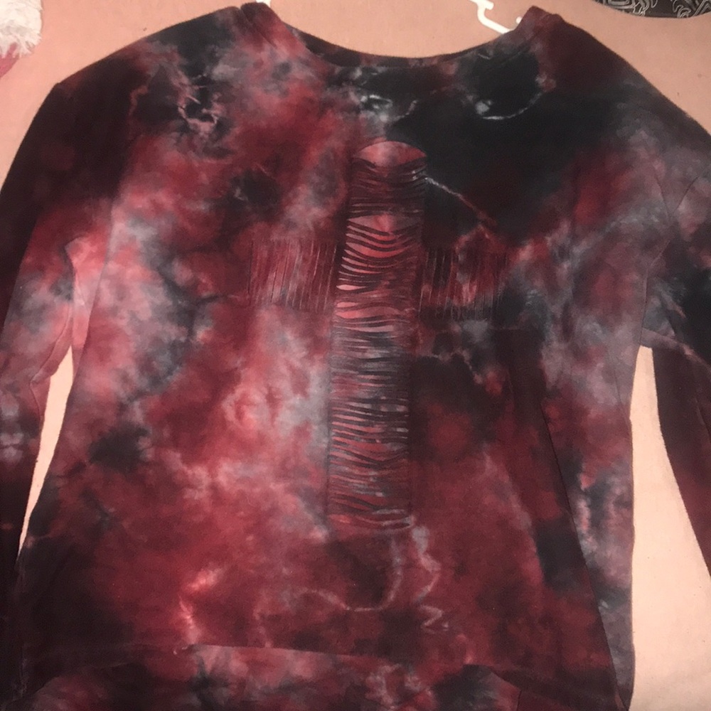 Cross cutout sweater